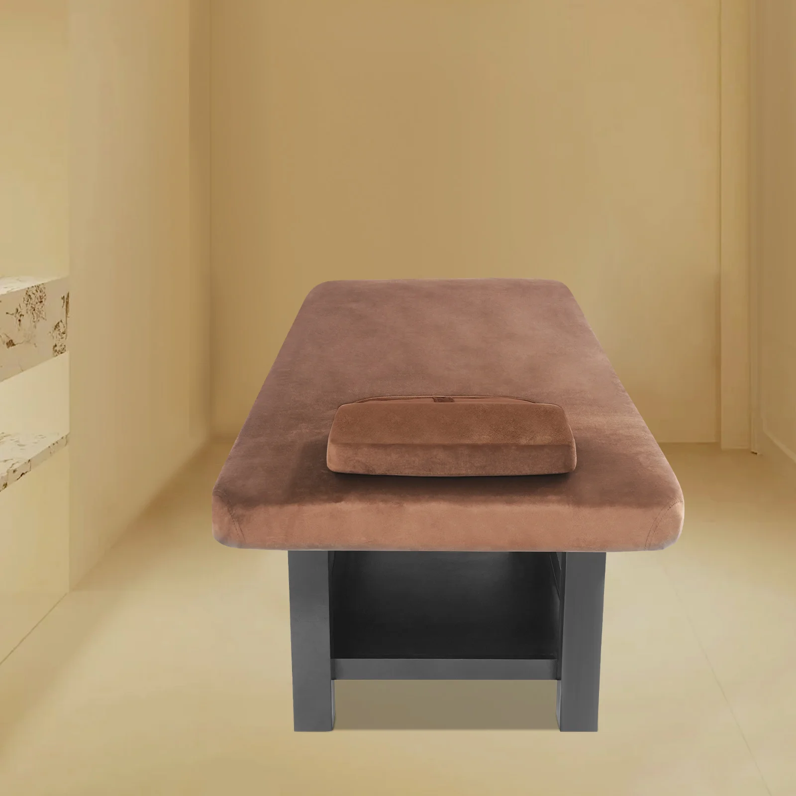 Solid Wood Massage Table With Storage Shelf, 0-45° Adjustable Backrest 881.85Lbs Heavy Duty Massage Bed, Ergonomic Facial Beauty Bed With Head & Chest Hole, Velvet High Resilience Sponge Massage Bed For Salon Spa