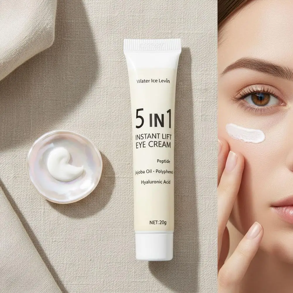 5 in 1 Instant Lift Eye Cream Anti Dark Circles Firming Eye Cream with Peptide, Jojoba Oil, Hyaluronic Acid Eye Skin Care 20g