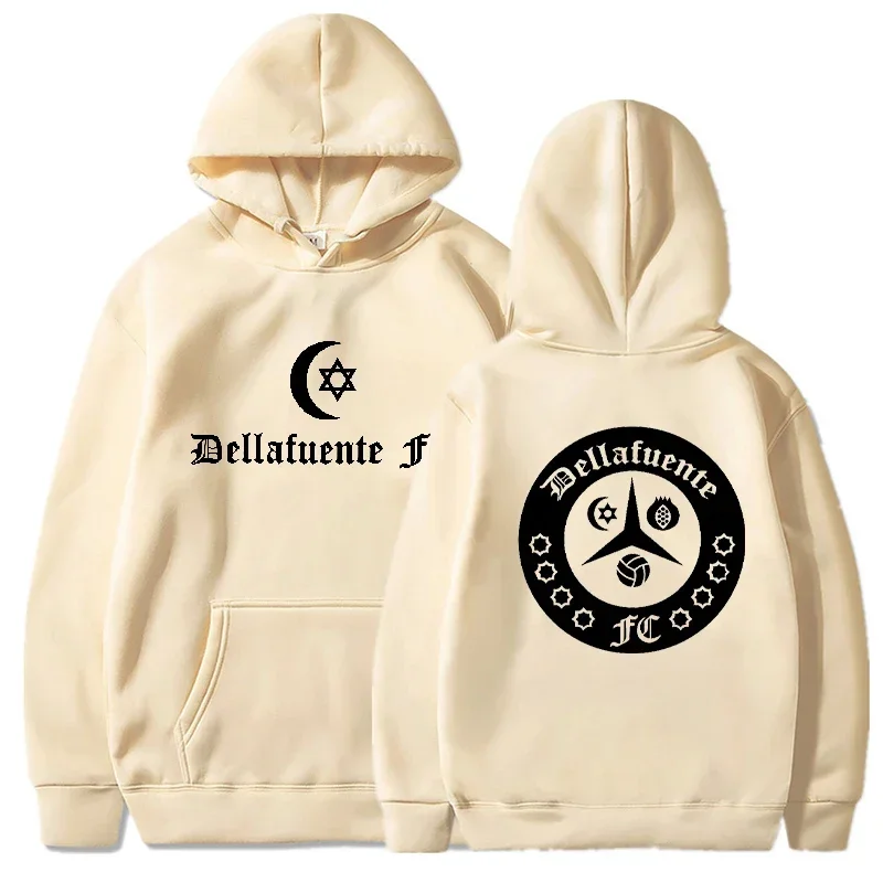 Dellafuente Hoodies Men Fashion Letter Graphic Printed Sweatshirts Women Casual Harajuku Streetwear Hooded Pullover Sudaderas