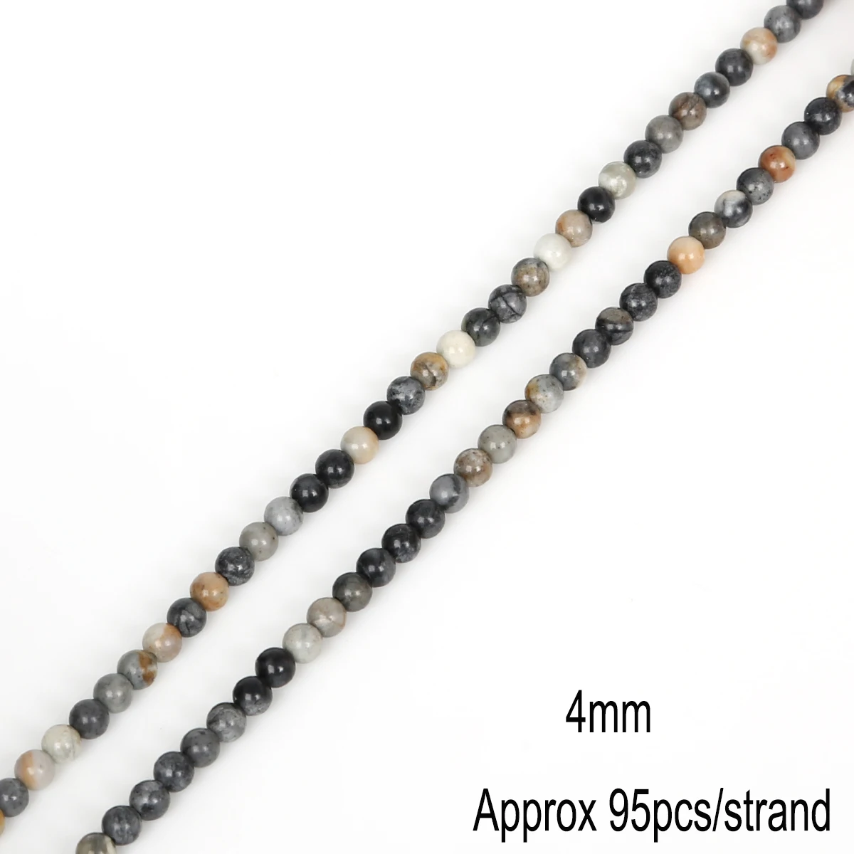 Naturstein Light Picasso Stone Runde lose Spacer-Perlen für Schmuckherstellung DIY Armbänder Halsketten – Detail 4