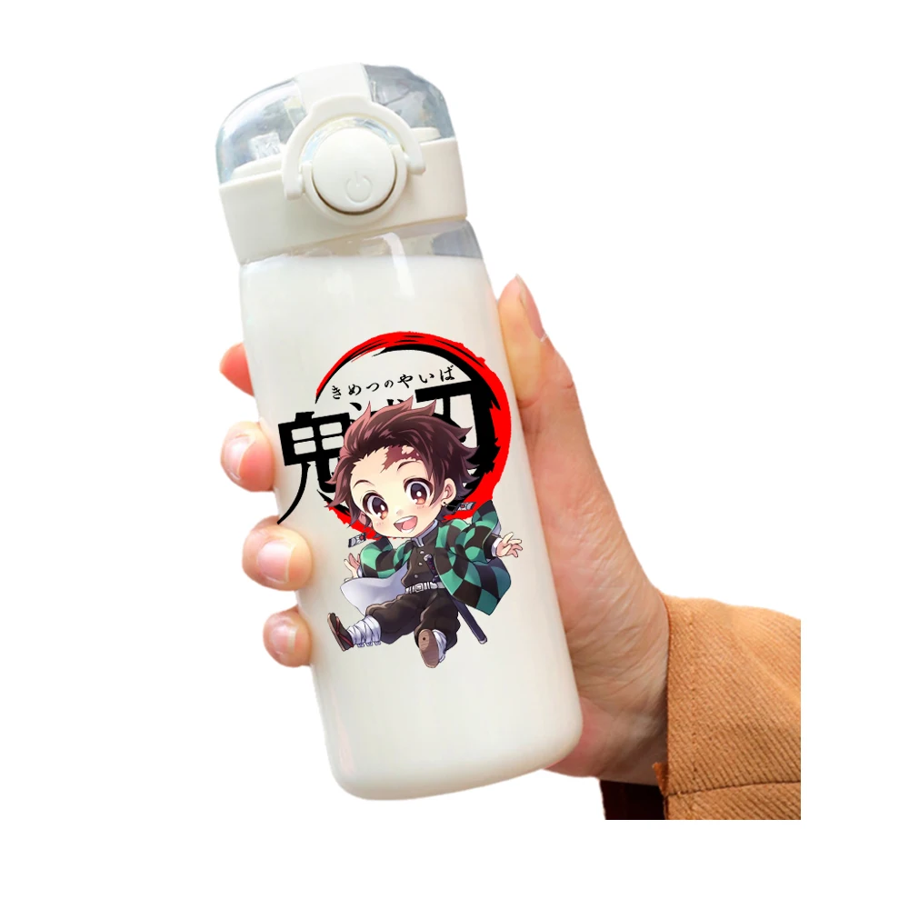 Anime Figure Demon Slayer Kamado Tanjirou Tomioka Giyuu Kamado Nezuko Agatsuma Zenitsu Straw Sports Water Cup Bottle Gifts 400ML