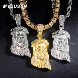 Popular Hip Hop Jesus Pendant Necklace For Men Iced Out Chain Gold Color Rhinestone Chain Women Map Of Africa Necklace Jewellery