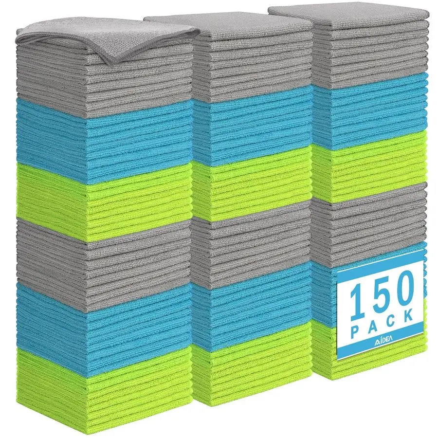 

Microfiber Cleaning Cloth150PK, Soft Microfiber Towels for Cars, Absorbent Cleaning Rags, LintFree StreakFree Wash Cloths for Ho