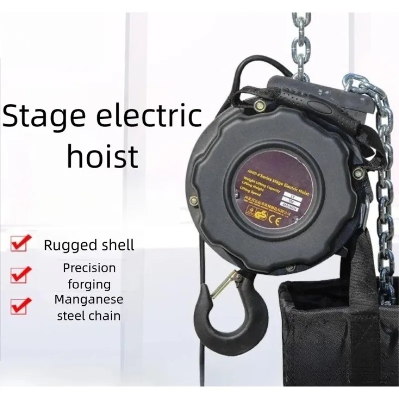 0.5 Ton Black Stage Chain Hoist Special For Truss Lifting Manual Chain Block Heavy Duty Lifting Tackle For Performance Stage