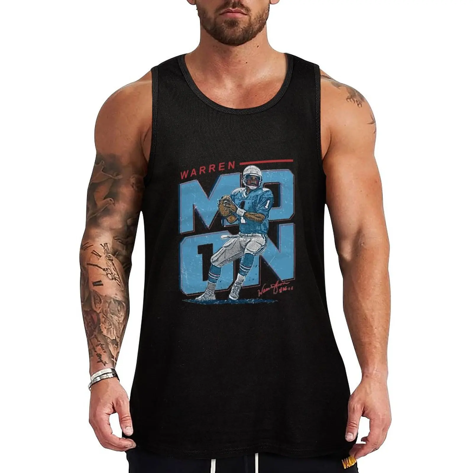 

Warren Moon Houston Throwbacks Men_s Tank Top gym shirt man man vest Men's sports t-shirt sleeveless