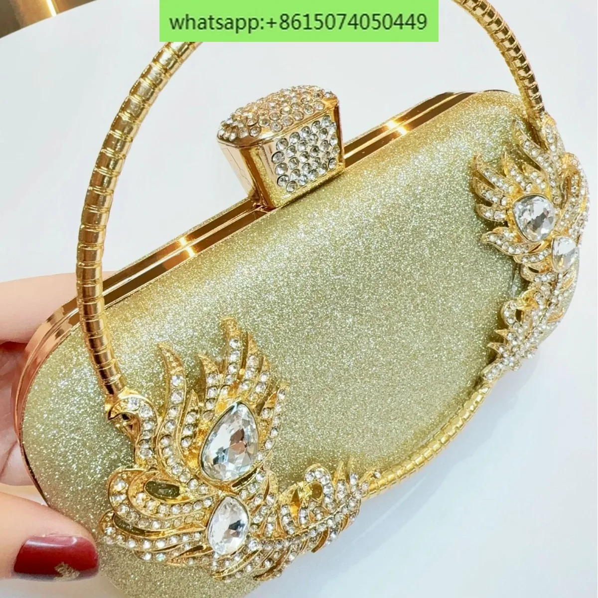 Ladies rhinestone bag evening dress party clutch bag studded portable dinner bag