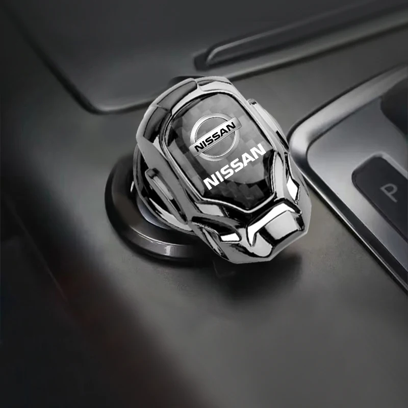 車のエンジン点火スタートボタンリング,円形カバー,日産GTR, X-trail,Qashqai,注,ジュークパトロール,アルメーラ用アクセサリー