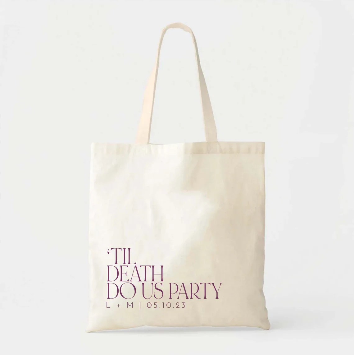 Til Death Do Us Party Tote Bag - Custom Wedding Totes - Destination Wedding Tote - Wedding Welcome Gift Tote Bags - Wedding Welc