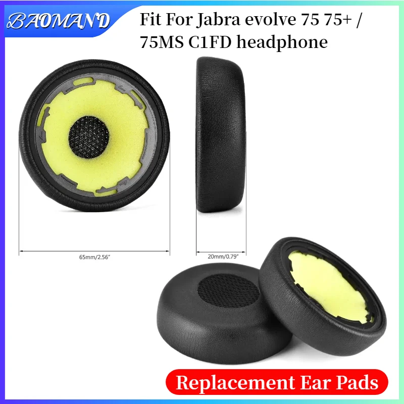 

Replacement Protein Ear Pads for Jabra evolve 75 75+ / 75MS C1FD Headphones Soft Foam Ear Cushions High Quality