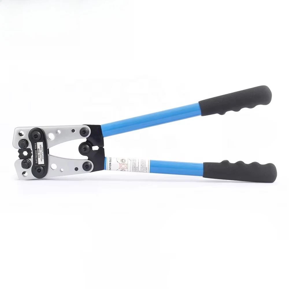 

HX-50B Noninsulated Terminals Crimping Tool with Rotary Dies - Precise Wire Crimper for Electrical Work