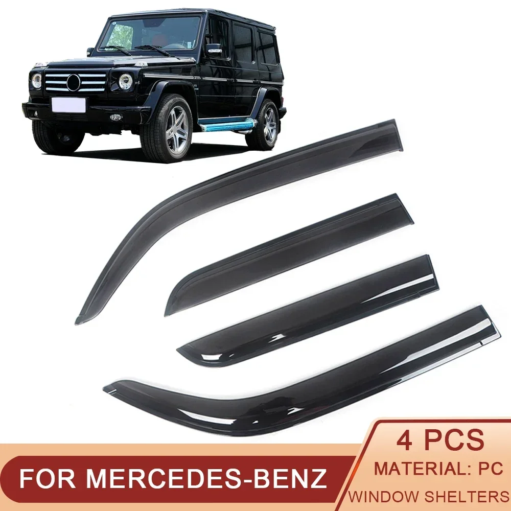 For Mercedes-Benz G-Class W463 GLA X156 GLK X204 R W251 Auto Black Car Side Window Visor Guard Vent Awnings Shelters Rain Guard