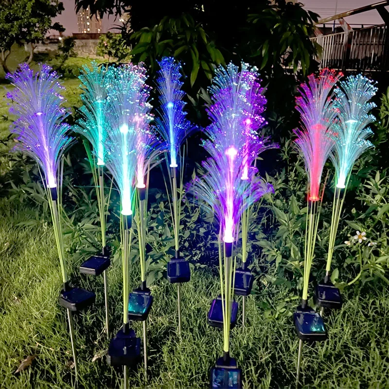 Luz Solar automática de 7 colores que cambia de Color, luz degradada de respiración, luz de paisaje de jardín para césped y enfoque de jardín