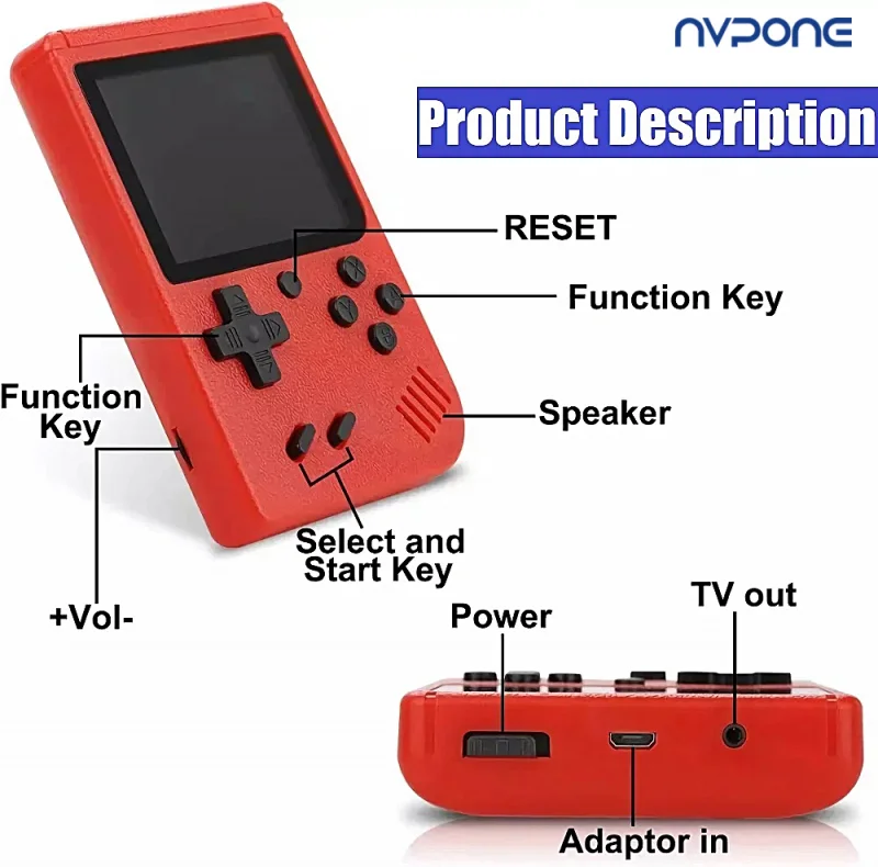 Retro Draagbare Ingebouwde 500 in 1 Games 8 Bit 3.0 Inch Macarone Mini Handheld Video Game Console Kleuren LCD Kids Kleur Game Player