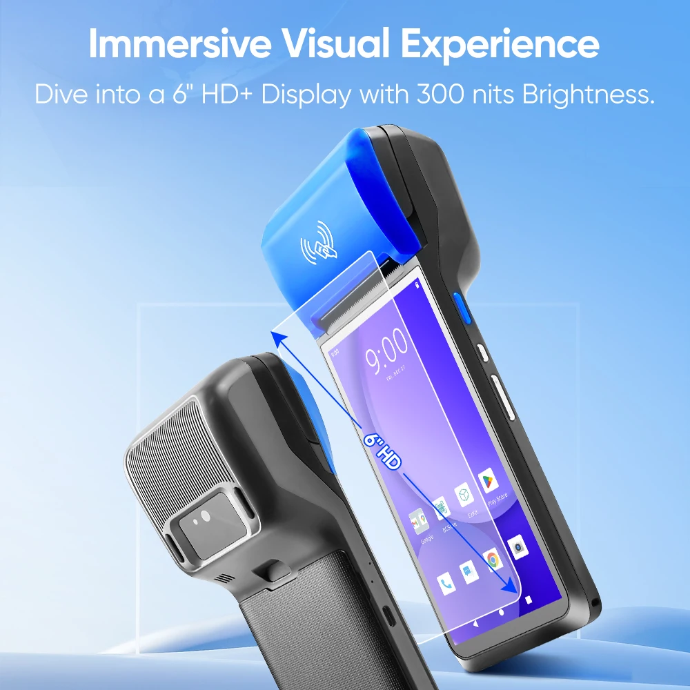 FYJ F1 6 Inch 4G Android 14 POS Machine with 3GB RAM 32GB ROM 64 Bit Touch Screen for Mobile Payment Taxi Car Wireless Data view 5
