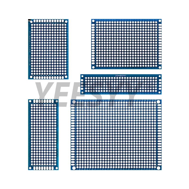 5PCS 10PCS PCB 2x8 3x7 4x6 5x7 7x9cm Board Prototype Board Blue  Double Sided Circuit Boards For DIY Soldering Project