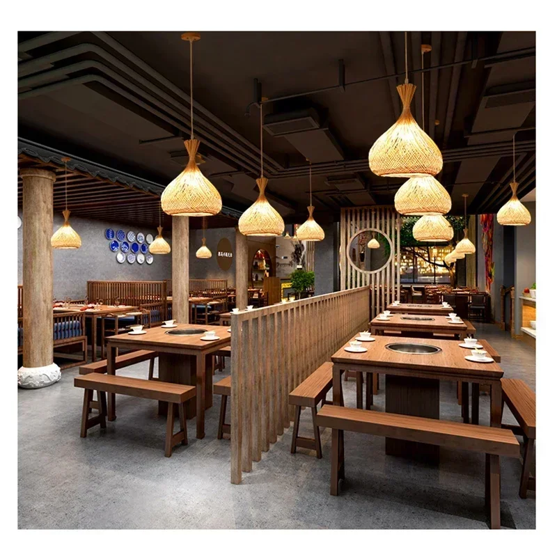 Restaurant Pendant Light, Bamboo Tea Room, Zen Inspired Creative Personality, Japanese Style B&B Hotel, Bamboo Art Pendant Light