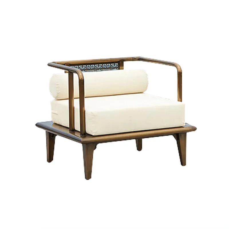 

Outdoor sofa bronze stainless steel retro style Chinese courtyard villa model room open-air balcony combination furniture