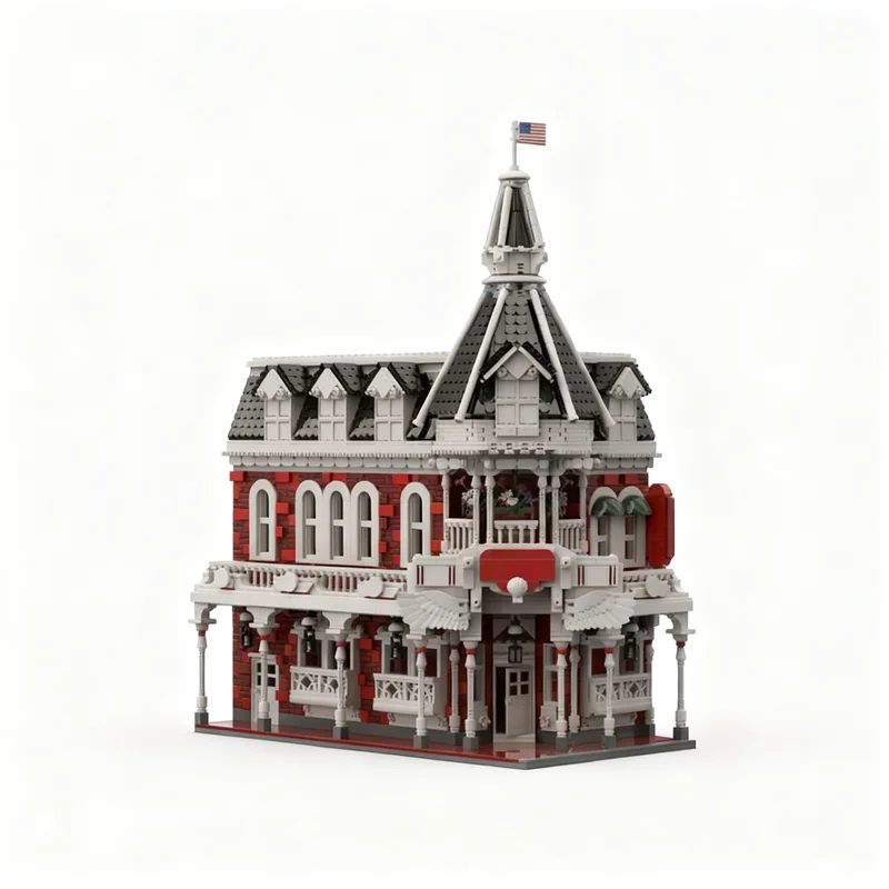 

3799PCS MOC Creative Model Magic Kingdom Plaza Ice Cream Parlor DIY Ideas Assembly Building Blocks Birthday Gift Display Home