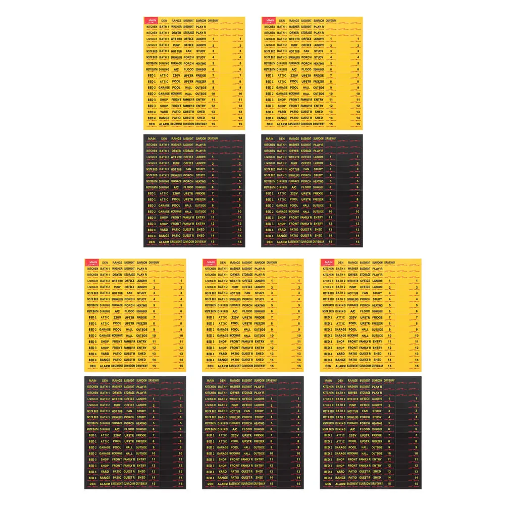 10 Sheets Self-Adhesive Breaker Panel Labels For Fuse Box Identification Electric Circuit Safety Stickers Replacement Box