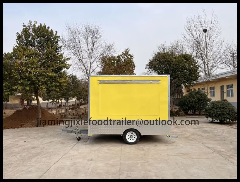 

Commerical Vantage Street Mobile Stainless Steel Square Hot Dog Fast Food Trailer Remorque Food Truck for Sale