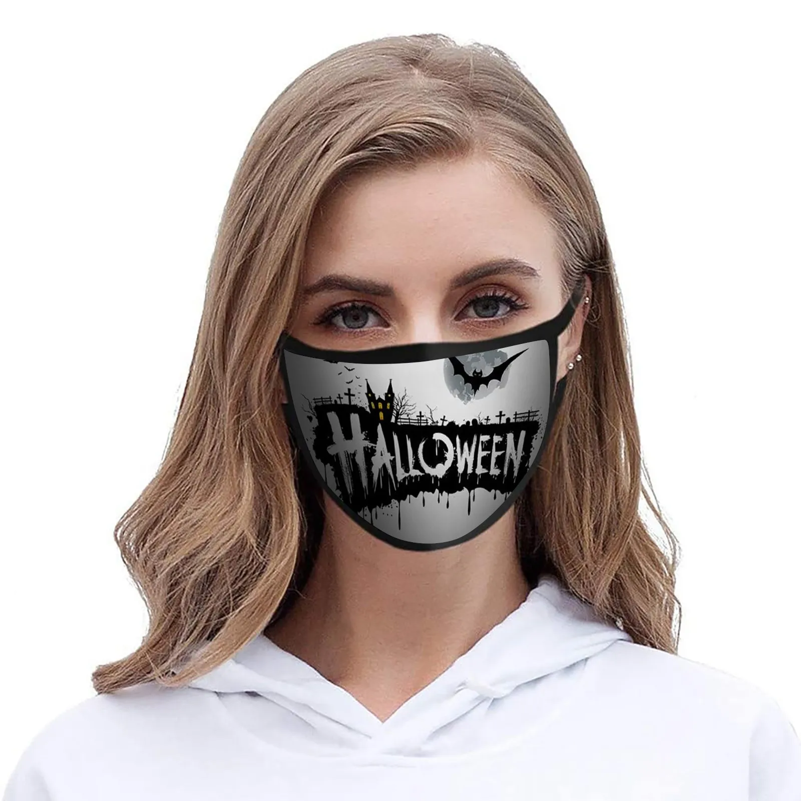 할로윈 패션 프린트 마스크 방풍 안티-침입 얼굴 마스크 빨 수있는 재사용 가능한 축제 파티 의상 장식 액세서리