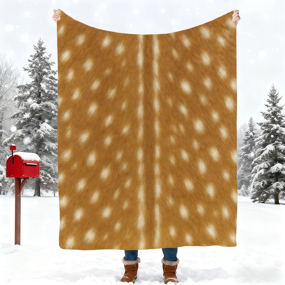 Simulated Fur Deer Blanket Blanket for Home Bedroom Bed Sofa Picnic Travel Office Cover Blanket Kids