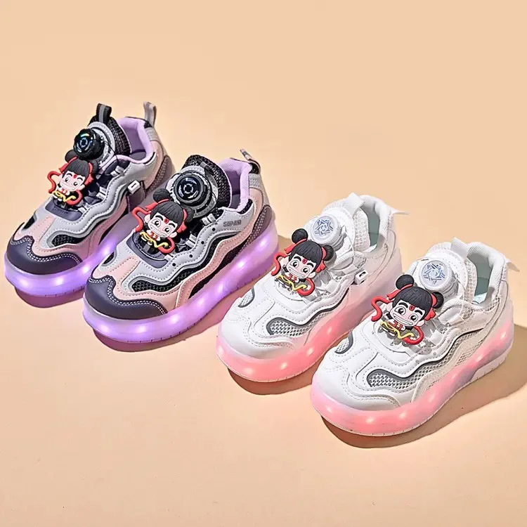 Patines de patinaje a la moda, cómodos, absorbentes del sudor y transpirables, bonitos dibujos animados, para niñas y niños mayores, zapatillas de deporte