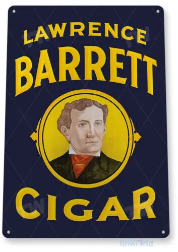 TIN SIGN Lawrence Barrett Cigar Tin Metal Sign Bar Shop Lounge Decor B170