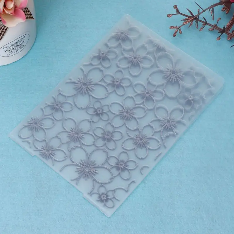 Flower Plastic Embossing Folder DIY Craft Template Mold Scrapbook Paper Card Photo Album Making Fondant Cake Decorating