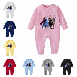 New Spring Autumn Baby Boys Rompers Cartoon Frozen Anna Elsa Olaf Infant Girls Jumpsuits Cotton Hoodies Kid Outfits Bebe Clothes