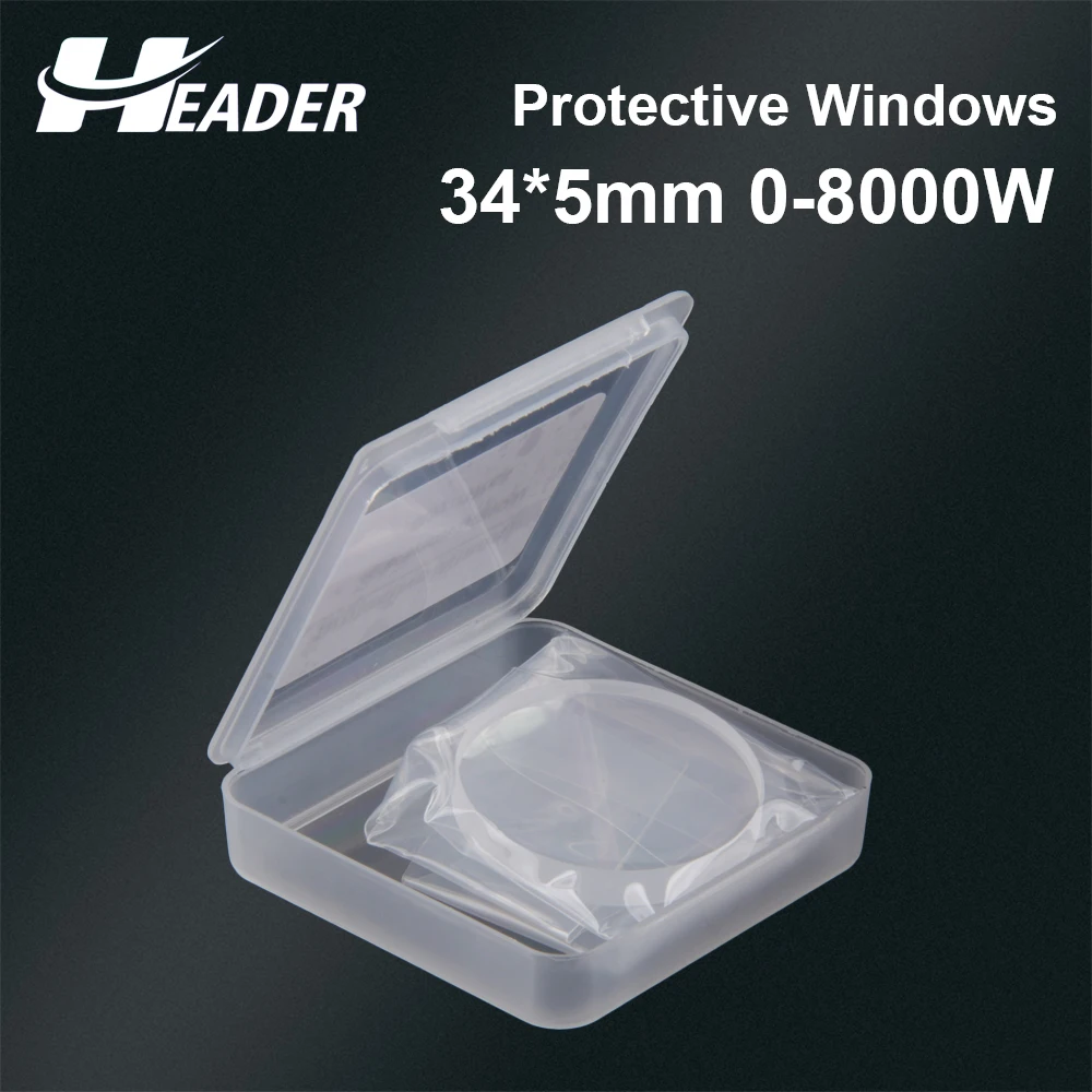 

Header Fiber Laser Protective Windows/Lens Glass 34*5mm 0-8000W For 1614767 TR DNE BY BOCI Laser Cutting Machines