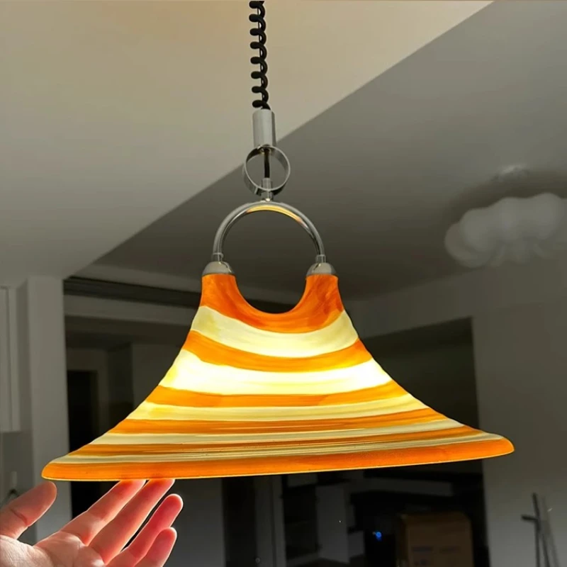 

Окрашенная роговая лампа, люстра для столовой, гостиная, прикроватная тумбочка, спальня, регулируемая креативная индивидуальная художественная ретро люстра