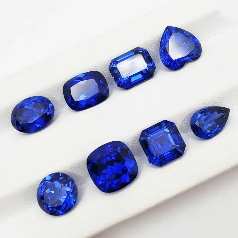 Lab Grown Sapphire Royal Blue Color Oval/Round/Asscher/Cushion Cut for DIY Ring Earrings Main Materials Selectable Certificate