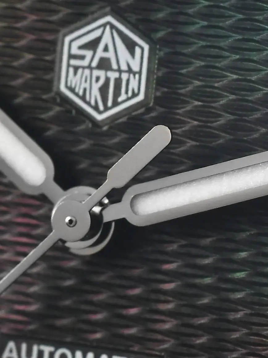 سان مارتن 39 مللي متر ميوتا 90S5 Guilloche MOP الهاتفي الرجال ساعة أوتوماتيكية الغوص ساعة اليد الذاتي الرياح BGW-X1 مضيئة 20Bar SN0151GL #2