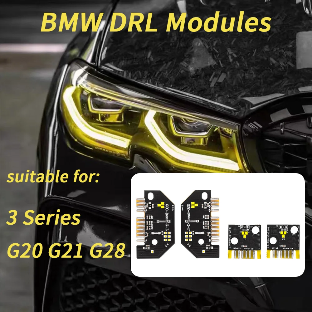 CSL Lemon Yellow DRL LED Modules For 2019-2022 BMW 3 Series G20 G21 320i 330i M340i 340iX Laser Headlight 63118496134 8496134