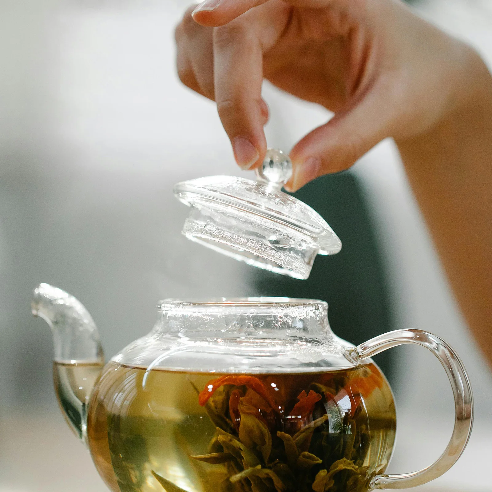 ฝาปิดกาน้ำชาทนความร้อน ฝาปิดแก้วโบโรซิลิเกตแบบถอดได้ ฝาปิดกาน้ำชาแบบใส