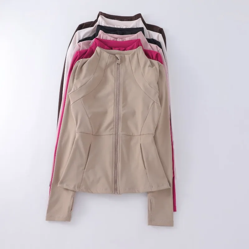 Autumn Tight Jacket Stand-up Collar Zipper Women's Yoga Clothes Quick-drying Breathable Sunscreen Running Sports Fitness Top
