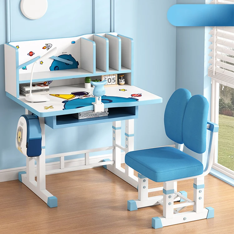 New Arrival Factory Wholesale Modern Design Children's Study Desk Chair Set for School Bedroom Home Office-Wood Material
