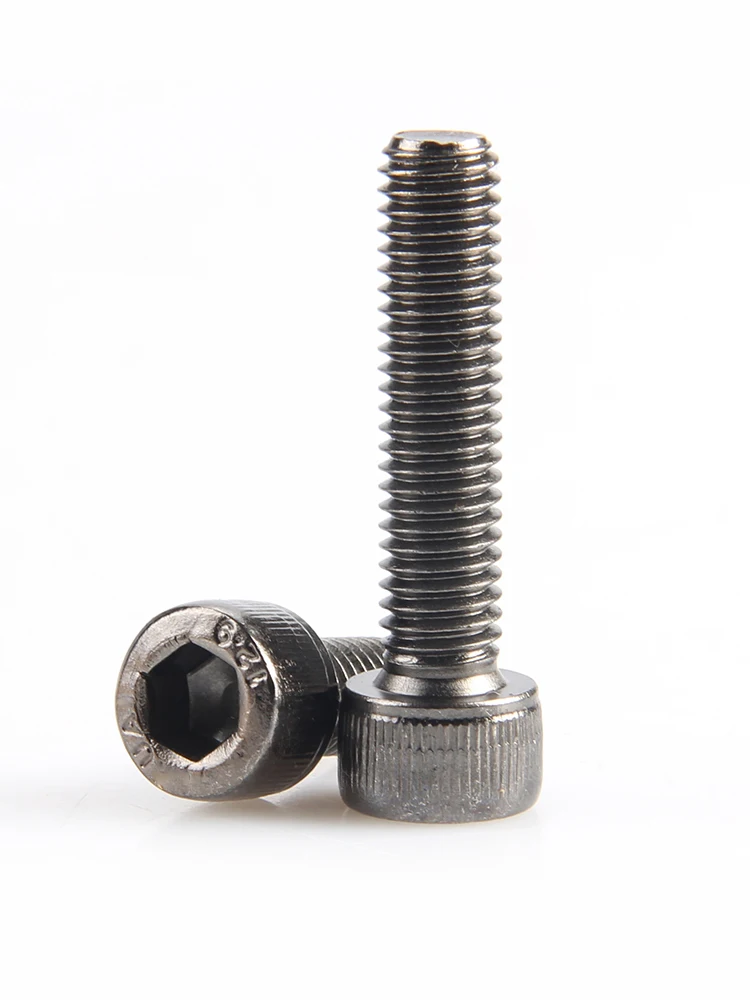 5/10 Uds M2 M2.5 M3 M4 M5 M6 DIN912 tornillo de cabeza hueca hexagonal grado 12,9 aleación de acero negro níquel Allen longitud del perno 4 ~ 30mm