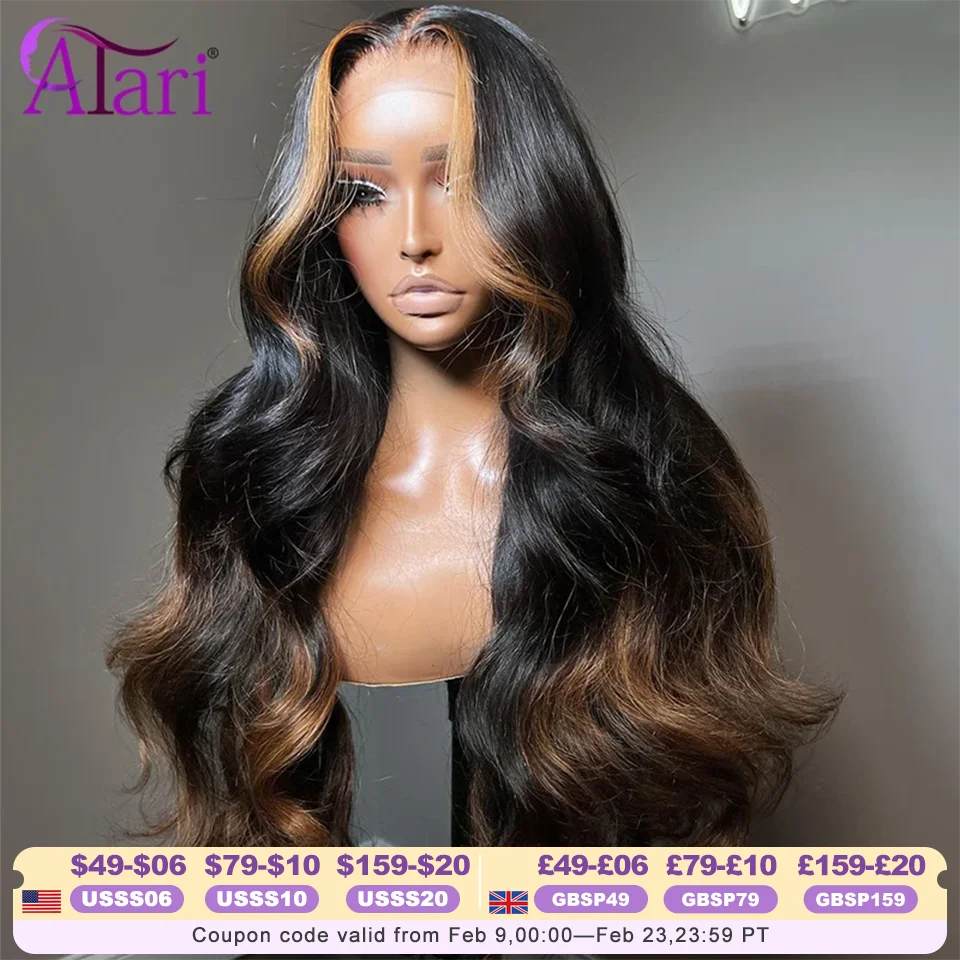 

13x4 13x6 Lace Frontal Wig Body Wave Human Hair Wigs Ombre 30 with Black 5x5 Transparent Lace Closure Wig Pre Plucked for Women
