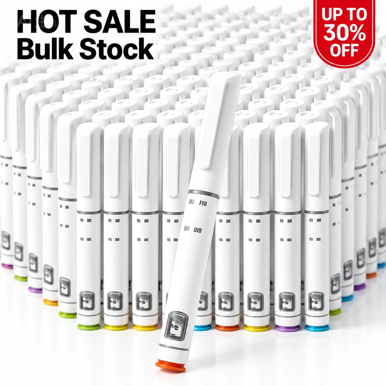 10/20/30/50PCS Disposable Sterile Injection Pens Rotary and Push Type with Adjustable Growth Hormone Dosage 60U