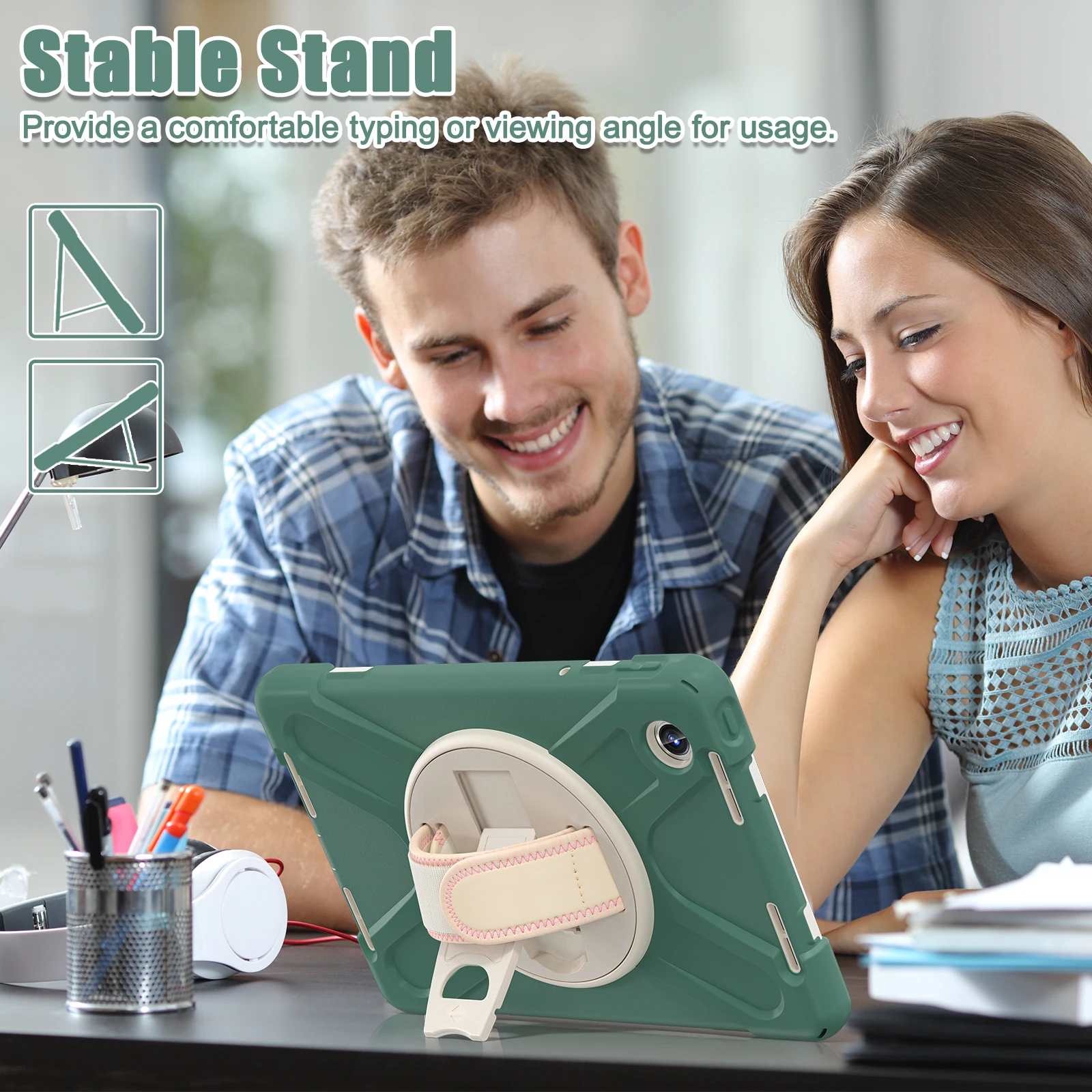 لينوفو شياو شين الوسادة 2024 تبويب M11 TB-330FU TB-331FC 11 بوصة حافظة متينة غطاء هجين مع حزام الكتف اليد للصدمات كابا #4