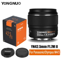 YONGNUO YN42.5mm F1.7M II Camera Prime Lens for M4/3 Panasonic G100 GH5 G9 G95 G85 GX9 GF-10 Olympus E-M5II E-M10 III IV E-PL10