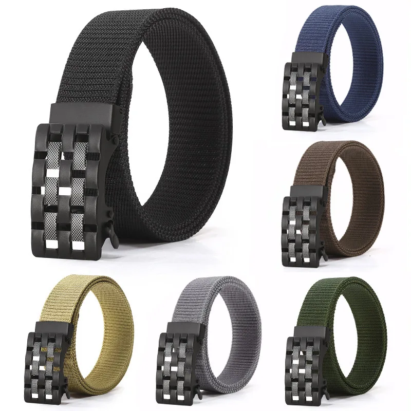 

Belt Men's Toothless Automatic Buckle Nylon Tactical Belt Middle-aged Young Business Versatile Fashion Men's Canvas Belt