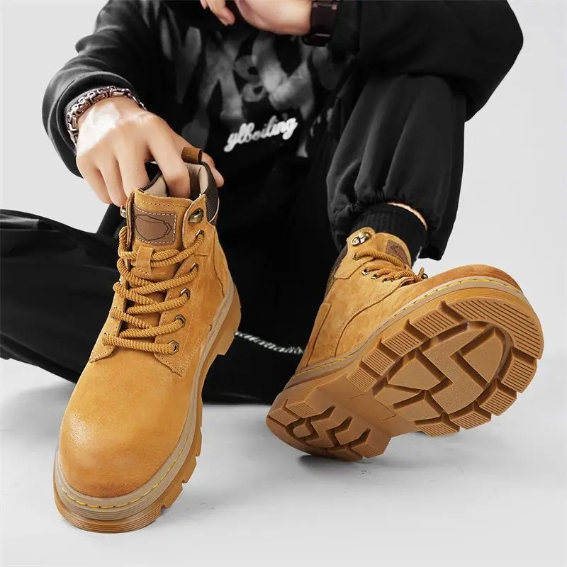 Vanmie الشتاء الرجال الأحذية موضة الرجال الشتاء حذاء من الجلد للرجال النساء الدافئة الفراء الأخشاب الأحذية الذكور السيدات الشتاء الجوارب