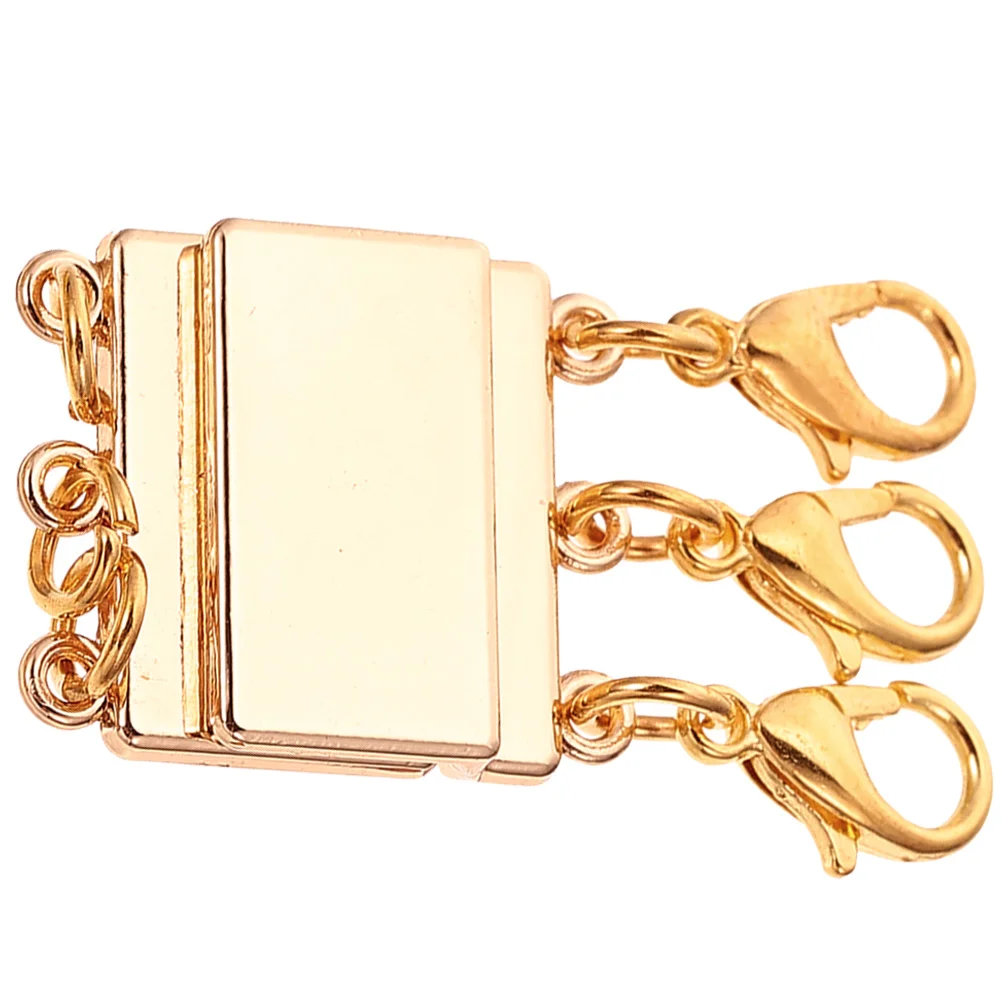 Magnetic Three-ring Buckle Necklace Layering Clasp Clasps Jewelry Layered for Decor Copper Separator Detangler