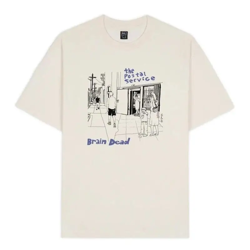 Brain Dead x The Postal Service Cartoon Street Scene Give Up T-Shirt