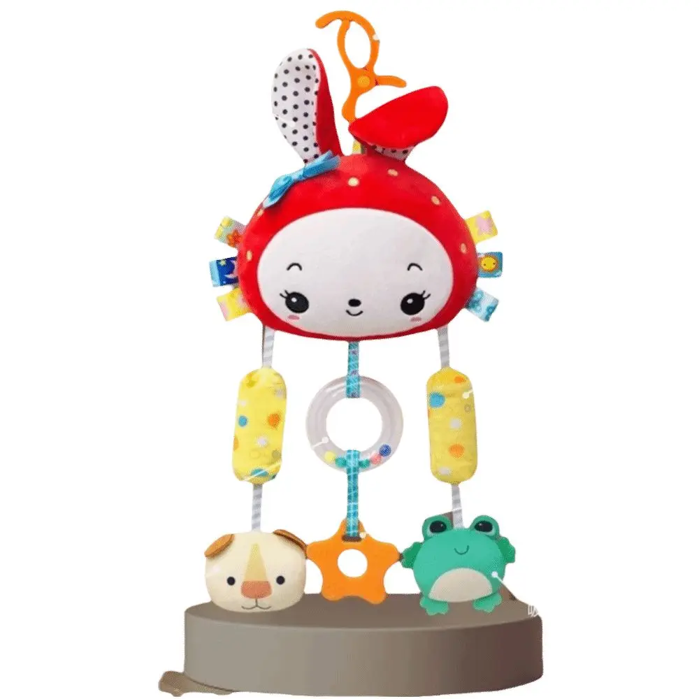 Design bonito chocalho do bebê brinquedos sino brinquedos material de pelúcia carrinho pendurado brinquedos de pelúcia animal agarrar habilidade treinamento