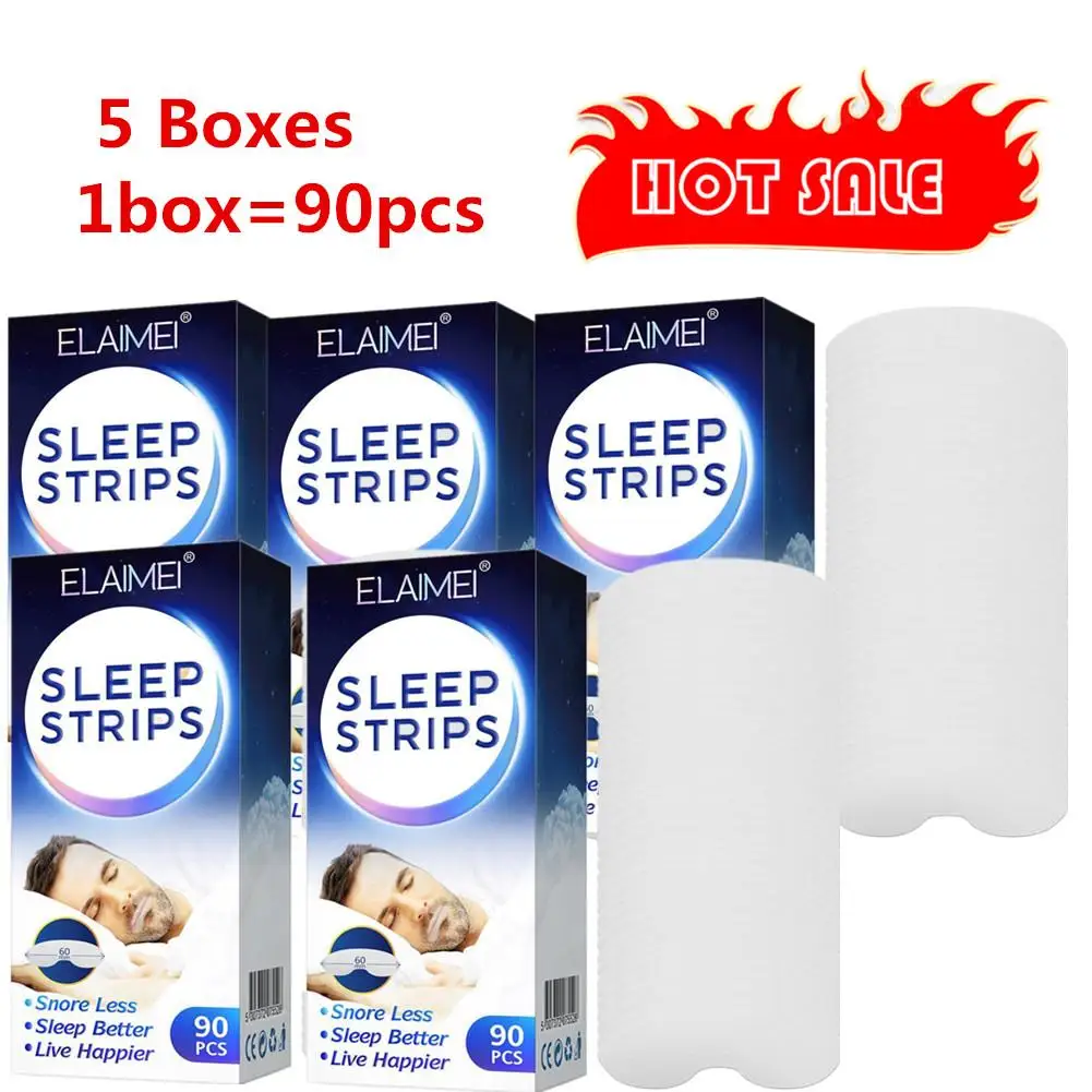 

5 Boxes Anti Snoring Sleep Strips Disposable Mouth Strips Tape Snoring Health Care Reduce Mouth Dryness Sore Throat Care