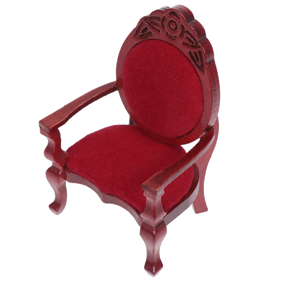 Gesneden stoel Mini-huismeubilair Vintage houten stoelen Kinderkamer Decor Lichtgewicht creatief speelgoed Display Mini-meubilair